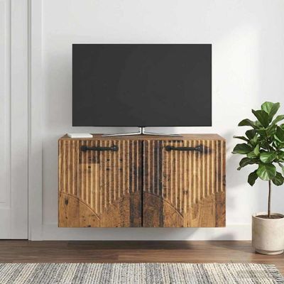 vidaXL Nástenná TV skrinka Staré drevo 59,5 x 31 x 30 cm