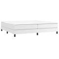 vidaXL Posteľný rám s boxspringom biely 200x200 cm umelá koža
