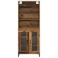 vidaXL Highboard Staré drevo 69,5 x 34 x 180 cm Kompozitné drevo