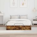 vidaXL Otomanový posteľný rám s úložiskom Údený Dub 203 x 140 x 25 cm
