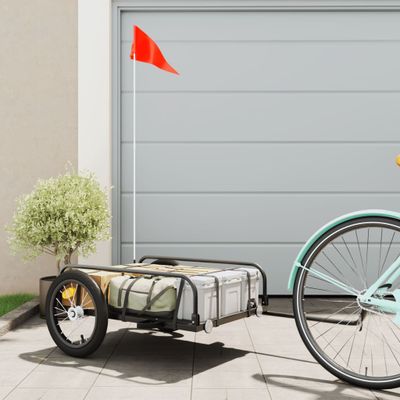 vidaXL Príves na bicykel, čierny 126x63x34 cm, železo