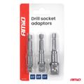 Sada nástrčných kľúčov a bitov, 3-dielna, 1/4“, 3/8“, 1/2" AMIO-04933