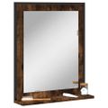 vidaXL Kúpeľňové zrkadlo s policou dymový dub 50x12x60cm kompoz. drevo