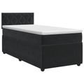 vidaXL Posteľ boxspring s matracom Čierna 90 x 190 cm Zamat