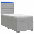 vidaXL LED boxspring posteľ s matracom Svetlosivá 80 x 200 cm Látka