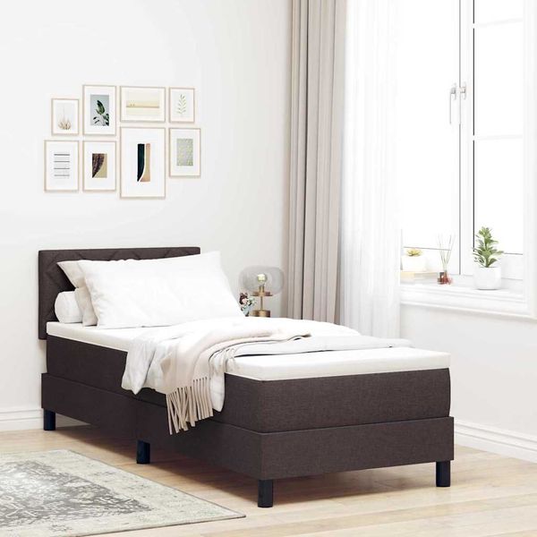 vidaXL Posteľ s pružinovým rámom Tmavohnedá 80 x 200 cm látka