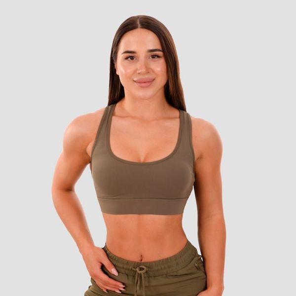 Športová podprsenka Mesh Panel olive - GymBeam, veľkosť XS, veľkosť oblečenia XS