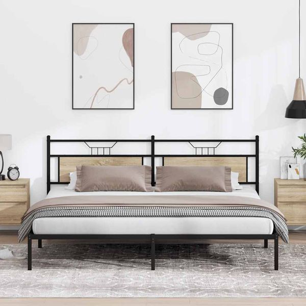 VidaXL Rám postele bez matraca Dub Sonoma 200x200 cm Konštrukcia dreva