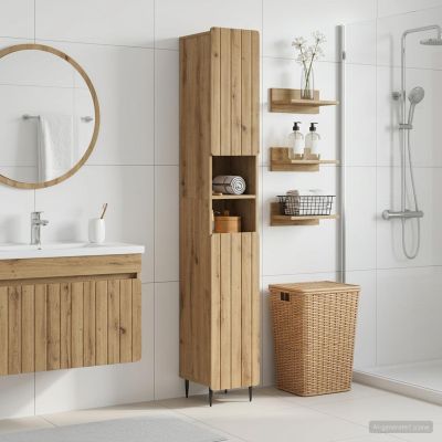 vidaXL Kúpeľňový kabinet s otvorenou poličkou ZWOLLE Dub artisan