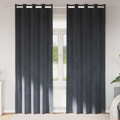 vidaXL Zatemňovacie závesy 2 pcs Svetlosivá 140 x 225 cm Zamat