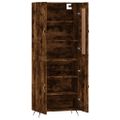 vidaXL Vysoká skrinka dymový dub 69,5x34x180 cm spracované drevo