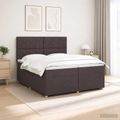 vidaXL Posteľ boxspring s matracom Tmavohnedá 200 x 200 cm Látka