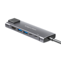 USB adaptérov 6v1 Kruger&Matz KM0391.2 (HUB) typ C na HDMI/2x USB3.0/2x USB typ C/RJ45