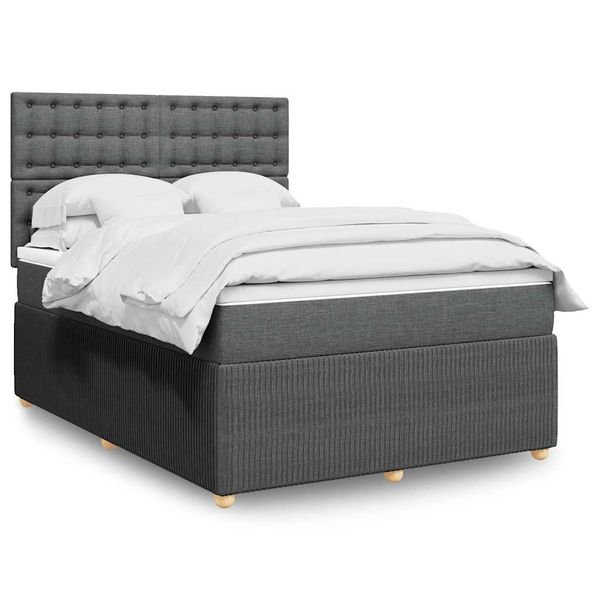 vidaXL Boxspring posteľ s matracom tmavosivá 160x200 cm látka