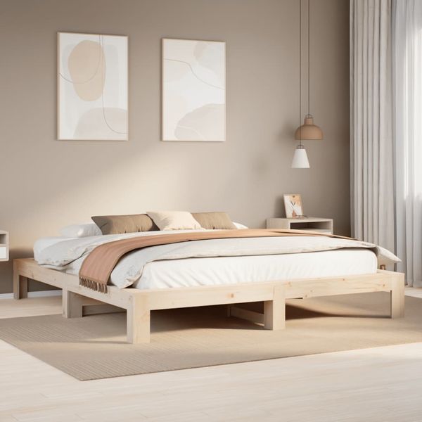 vidaXL Posteľ bez matraca 200x200 cm masívna borovica