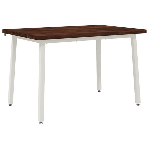vidaXL 120 x 70 x 75 cm Pevné akáciové drevo Tmavohnedá a biela
