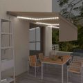 vidaXL Automatická markíza tienidlo&LED&senzor vetra 6x3 m krémová