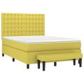 vidaXL Boxspring posteľ s matracom svetlozelená 140x190 cm látka