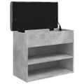 vidaXL Lavička na topánky betónovo sivá 62x32x50 cm kompozitné drevo