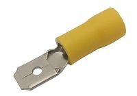 Konektor faston 6.3mm, vodič 4.0-6.0mm  žltý