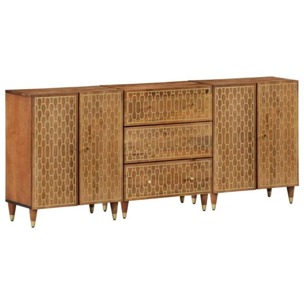 vidaXL Bočné skrinky 3 ks 60x33x75 cm masívne mangovníkové drevo