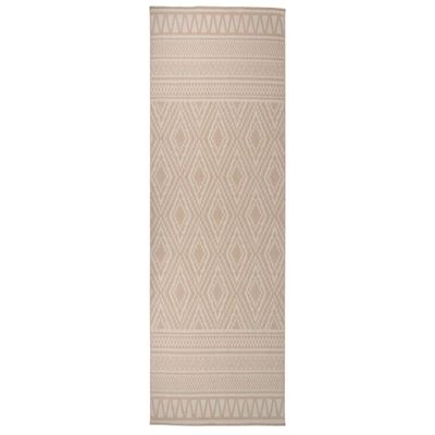 vidaXL Vonkajší koberec s plochým tkaním 80x250 cm hnedý pruhovaný