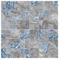 vidaXL Mozaiková dlažba 11 ks 50 x 50 cm Sivá a modrá Sklo