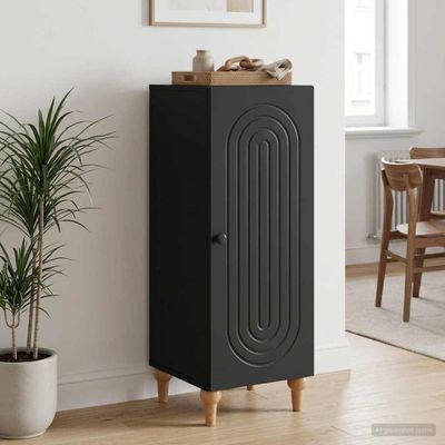 vidaXL Servírovacia skriňa Čierna 33 x 34,5 x 90 cm Kompozitné drevo
