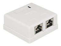 Zásuvka pre povrchovú montáž - CAT 6 - STP - RJ-45 X 2 - biela