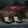 vidaXL Slnečník Bordeaux červená 286 x 284 x 270 cm Hliník a polyester