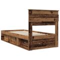 vidaXL Rám postele Staré drevo 90 x 200 cm Masívne borovicové drevo