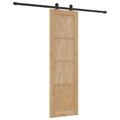 vidaXL Posuvné dvere Prírodná a čierna 61 x 198,5 cm Borovicový masív