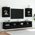 vidaXL TV nástenná skrinka s LED svetlami čierna 40x30x60,5 cm