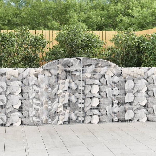 vidaXL Oblúkové gabiónové koše 3ks 300x30x100/120cm pozinkované železo