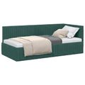 vidaXL Rohový rám postele Tmavozelená 90 cm x 200 cm Zamat