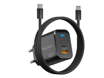 Nabíječka USB BLOW 76-033 GaN 45W USB-A + USB-C + 1m kabel USB-C