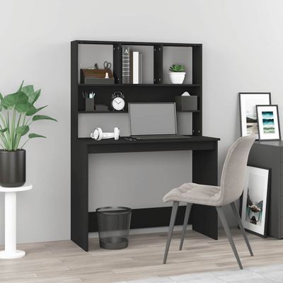 vidaXL Stolík s policami čierny 102x45x148 cm spracované drevo