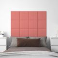 vidaXL Nástenné panely 12 ks ružové 30x30 cm zamatové 1,08 m²