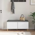 vidaXL Predsieňová lavica s vankúšom s dverami Biely 100 x 38 x 46 cm