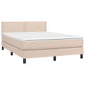 vidaXL Boxspring posteľ s matracom kapučínová 140x200 cm umelá koža