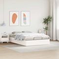 vidaXL Posteľový rám s úložným priestorom Biela 140 x 190 cm