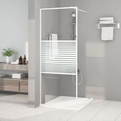 vidaXL Sprchová zástena biela 80x195 cm priehľadné ESG sklo