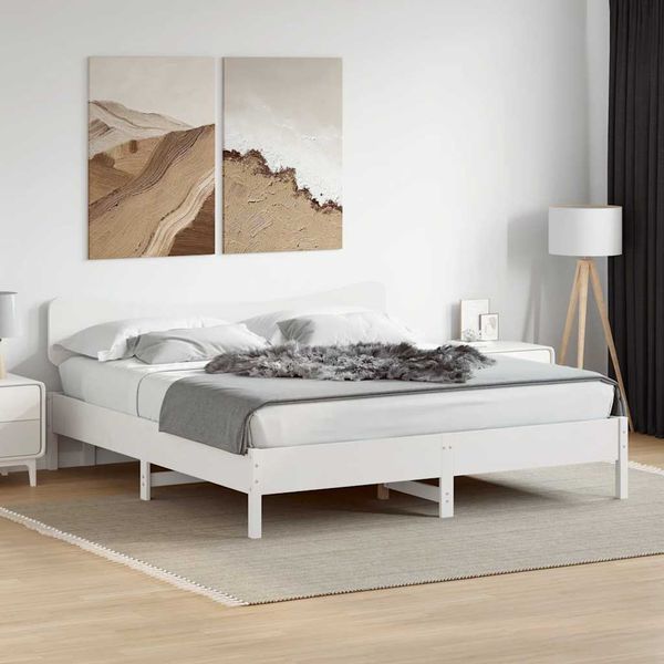 vidaXL Posteľ bez matraca biela 180x200 cm masívna borovica