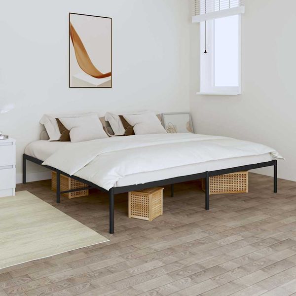 vidaXL Kovový rám postele čierny 180x200 cm