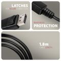AXAGON RVD-HI20C2, DisplayPort -> HDMI 2.0b redukce / kabel 1.8m, 4K/60Hz Kabel, DisplayPort (M) na HDMI 2.0a (M), 4K/60Hz, HDCP 2.3, 1,8m, cerný