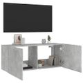 vidaXL TV nástenná skrinka s LED svetlami betónovo sivá 100x35x41 cm