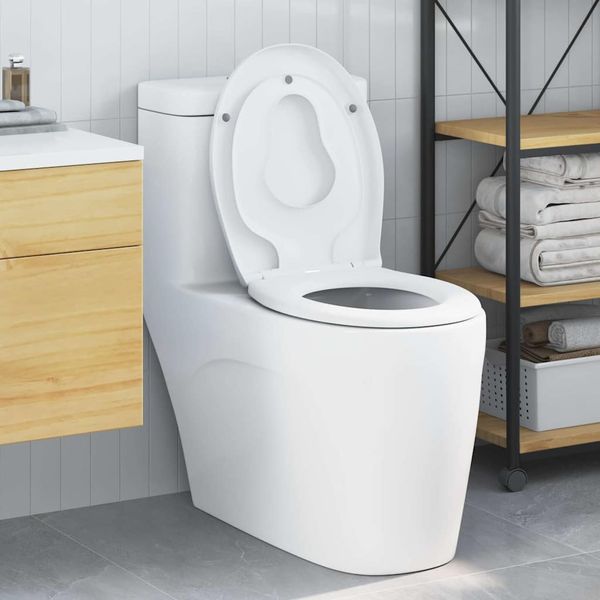 vidaXL WC sedadlo Biela 47 x 37 x 4 cm Duroplast