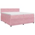 vidaXL Posteľ boxspring s matracom Ružová 200 x 200 cm Zamat
