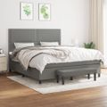 vidaXL Boxspring posteľ s matracom tmavosivá 160x200 cm látka