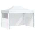 vidaXL Profesionálny skladací párty stan s 3 stenami biely 280x410x315 cm oceľový
